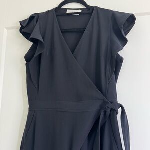 A.L.C. Women’s Flutter Sleeveless Tie Black Crepe Jumpsuit Size 6